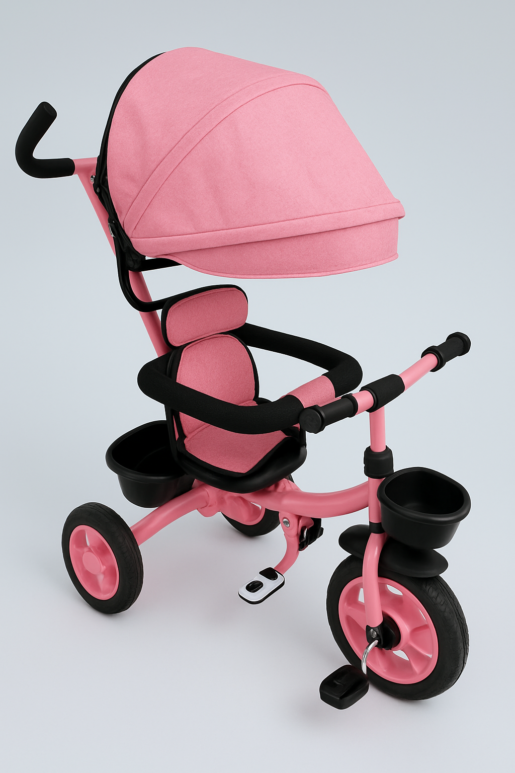 1BD79147-9302-4A58-9B78-8A690B7741D4 Dječiji tricikl sa tendom i ručkom za guranje - Image 3