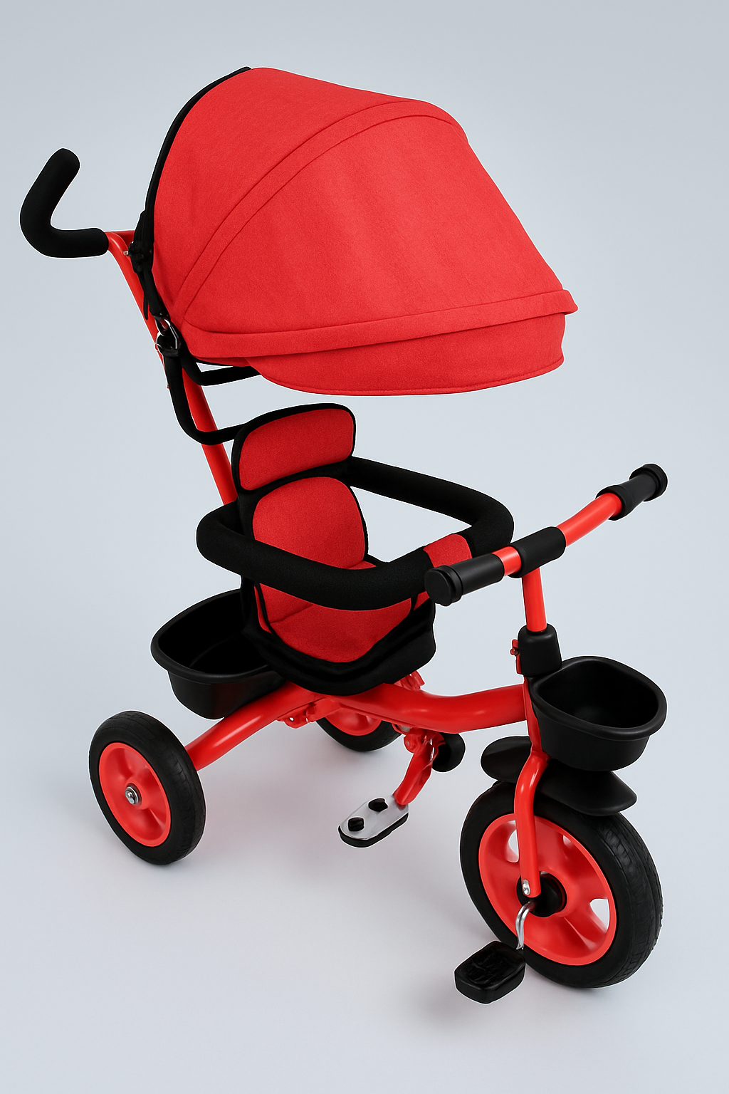 6D30EC2C-704C-48FE-ACE9-EFDB167D6184 Dječiji tricikl sa tendom i ručkom za guranje - Image 4