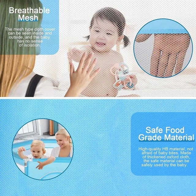 HOCC - Durable Plastic Baby Fence - Blue (1) Dječija igraonica sa lopticama – siguran prostor za igru (130 × 115 × 65 cm) - Image 2