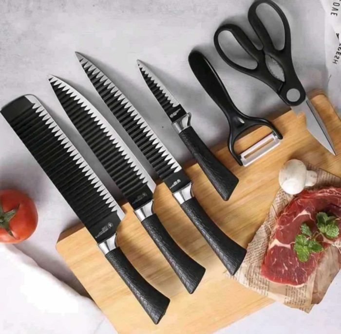 Set kuhinjskih noževa sa makazama i guljačem – 6u1 profesionalni set - Image 1